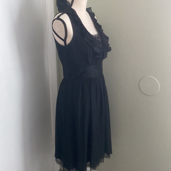 White House Black Market Black Lace Ruffle Dress - Picture 5 of 14